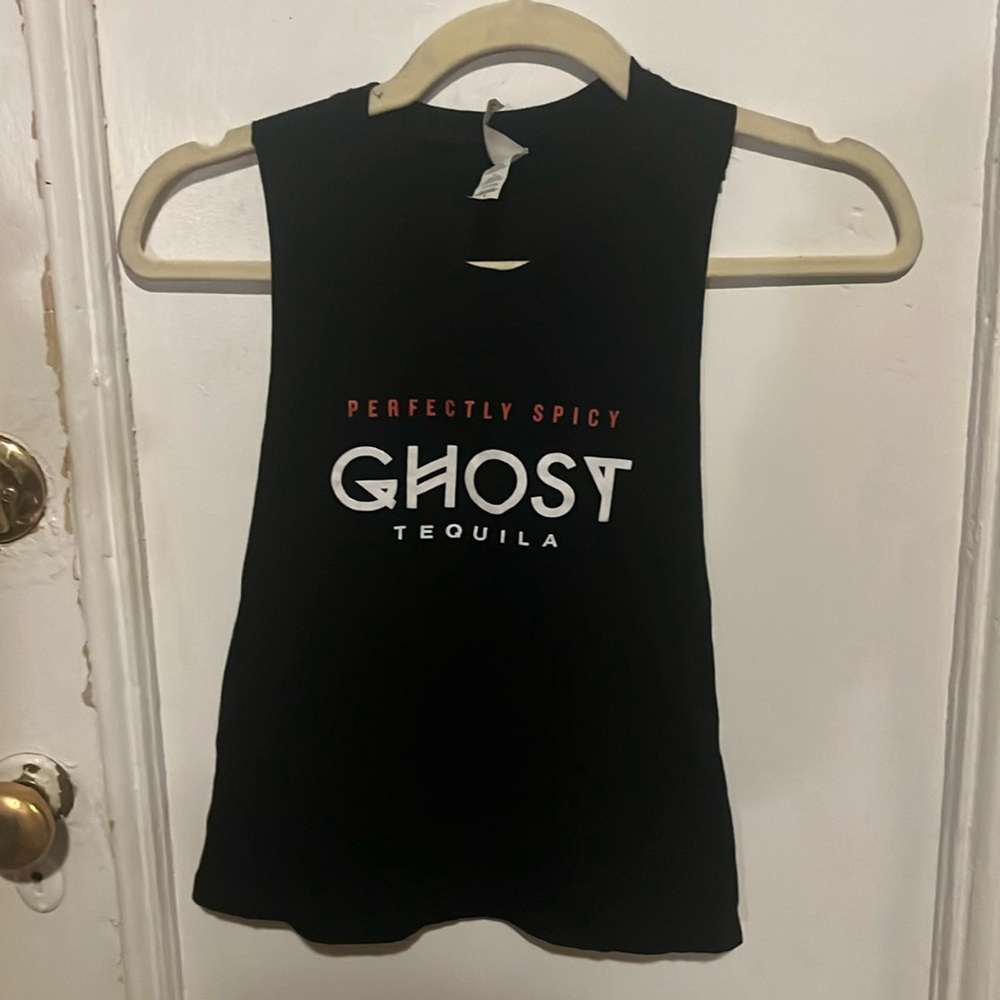 Ghost Tequila tank top black graphic goth skeleton hand shirt